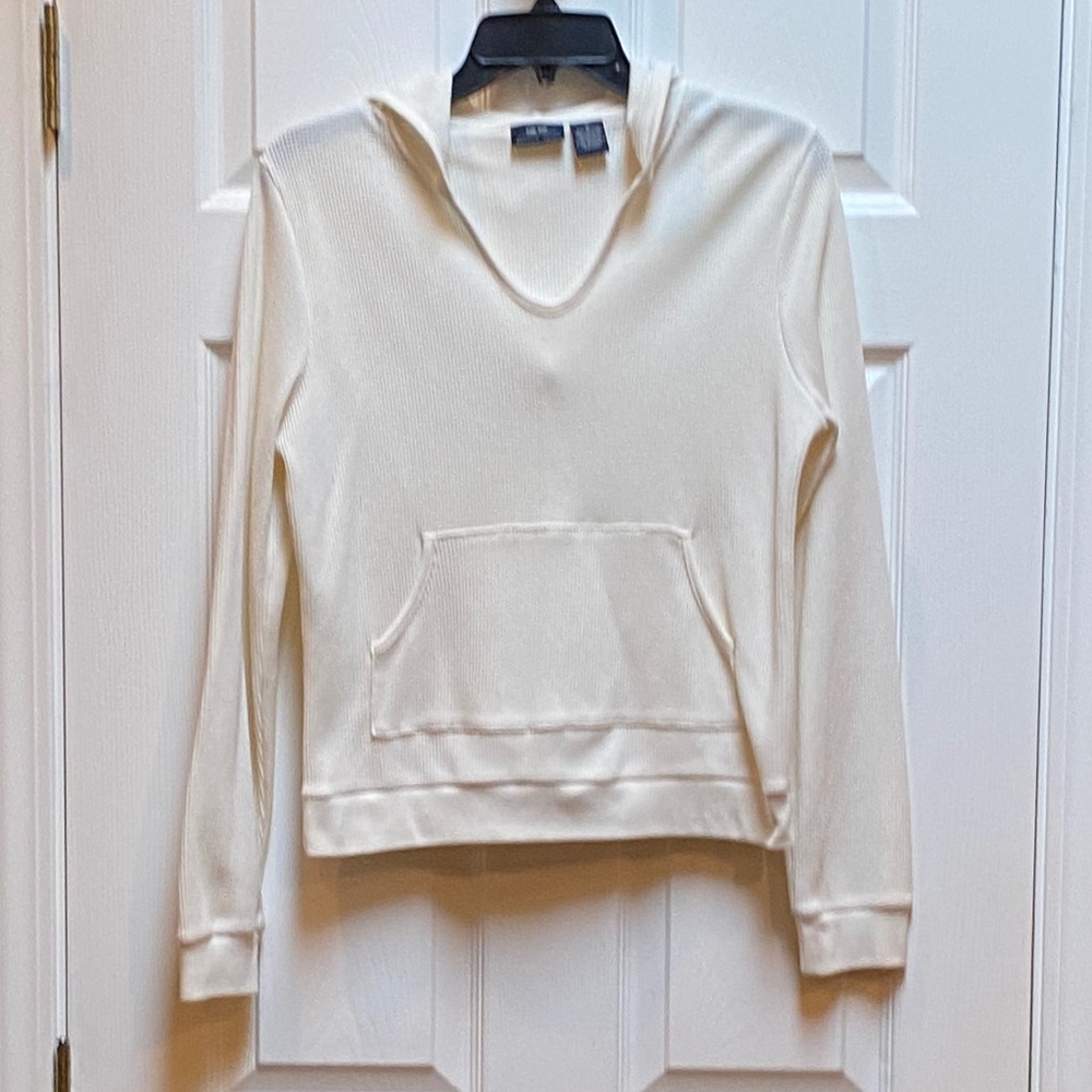 Ivory Waffle Hoodie.